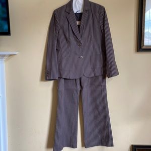 Talbots Brown pinstripe pant suit
